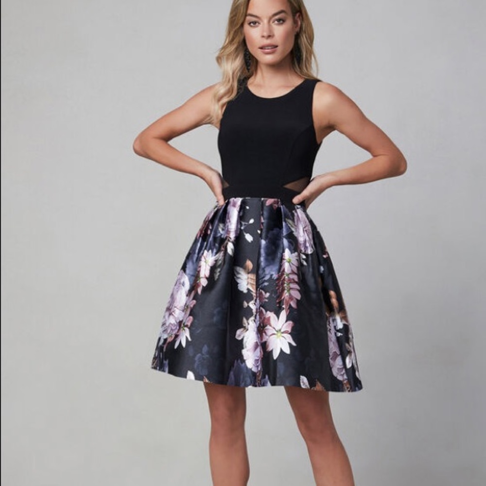 ⭐️SALE⭐️ BA Nites Floral Print Fit & Flare PROM Dress